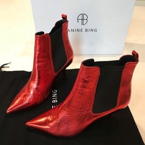 Anine Bing Red Stevie Booties